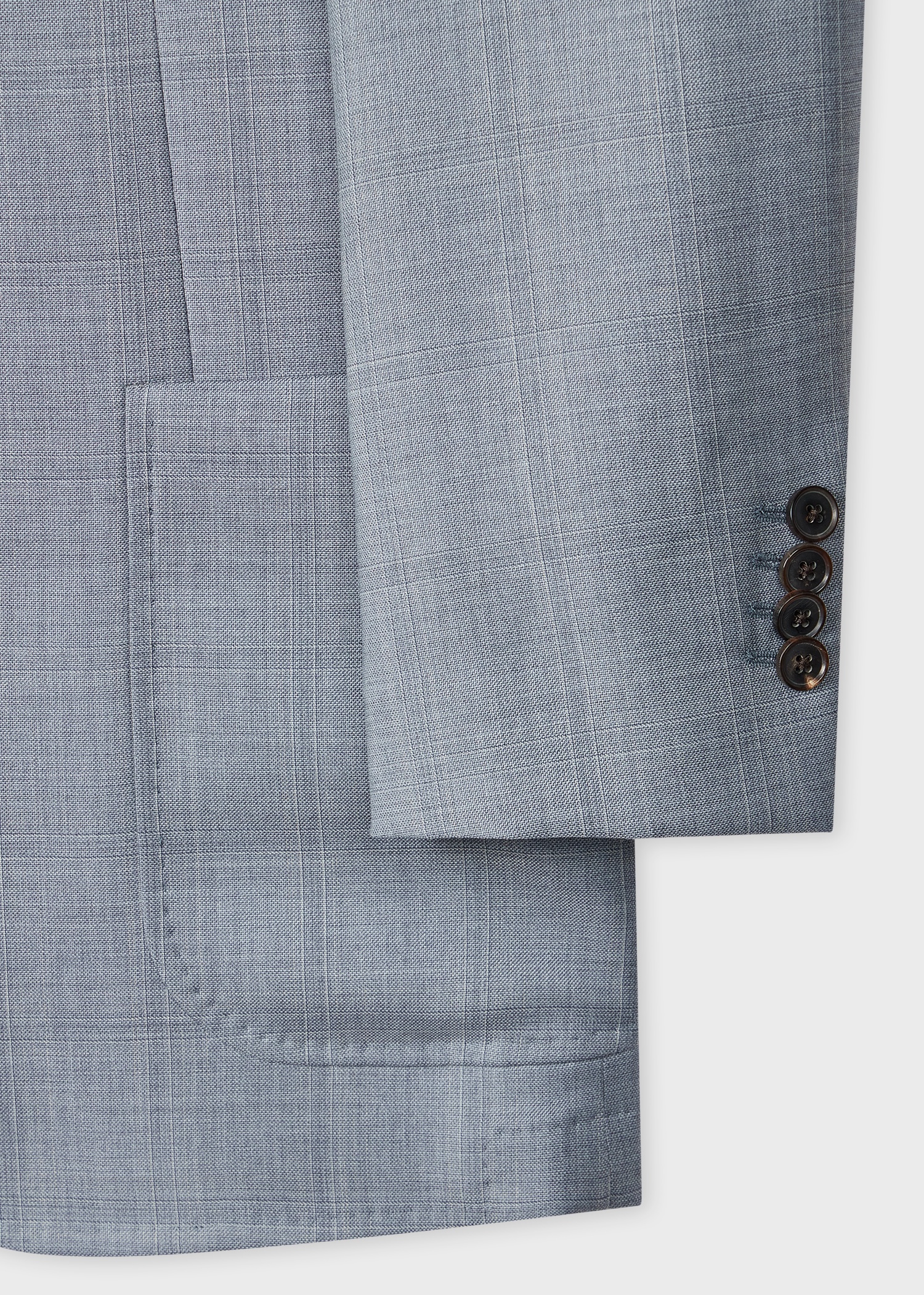 Tailored-Fit Grey 'Zelander' Check Wool Blazer - 3
