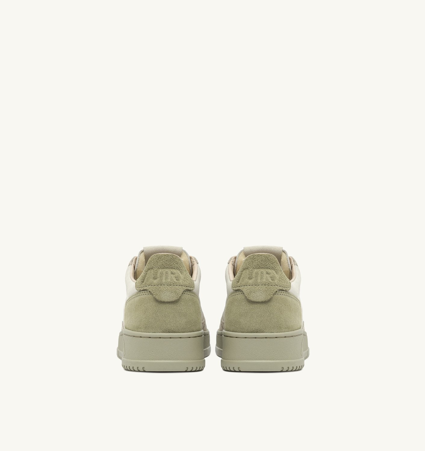 MEDALIST LOW TRICOLOR SNEAKERS IN SAND BROWN BEIGE AND GREEN GRAY SUEDE - 3