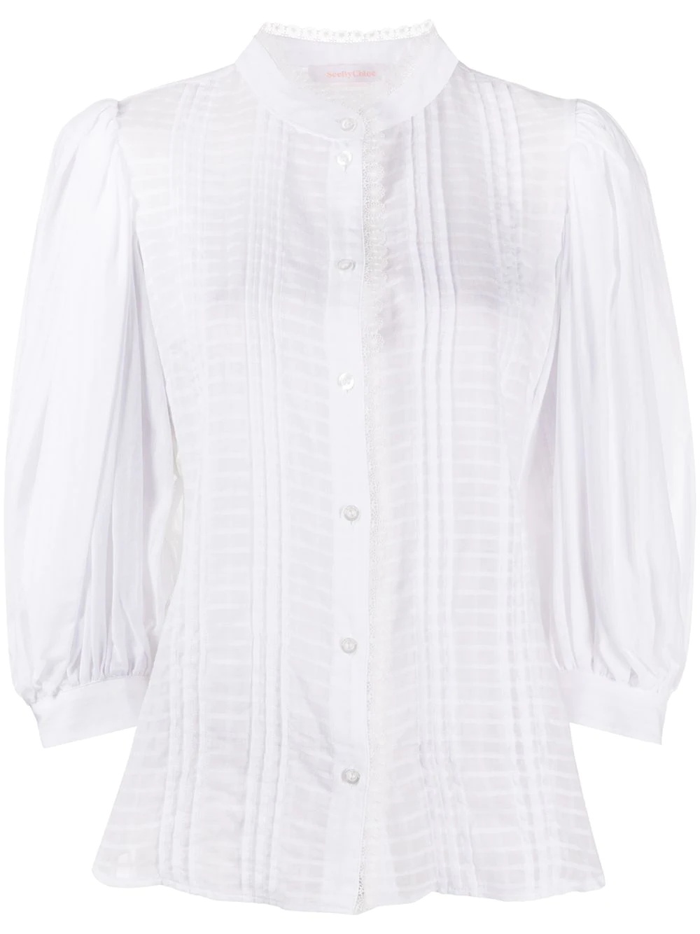 lace-detail shirt - 1