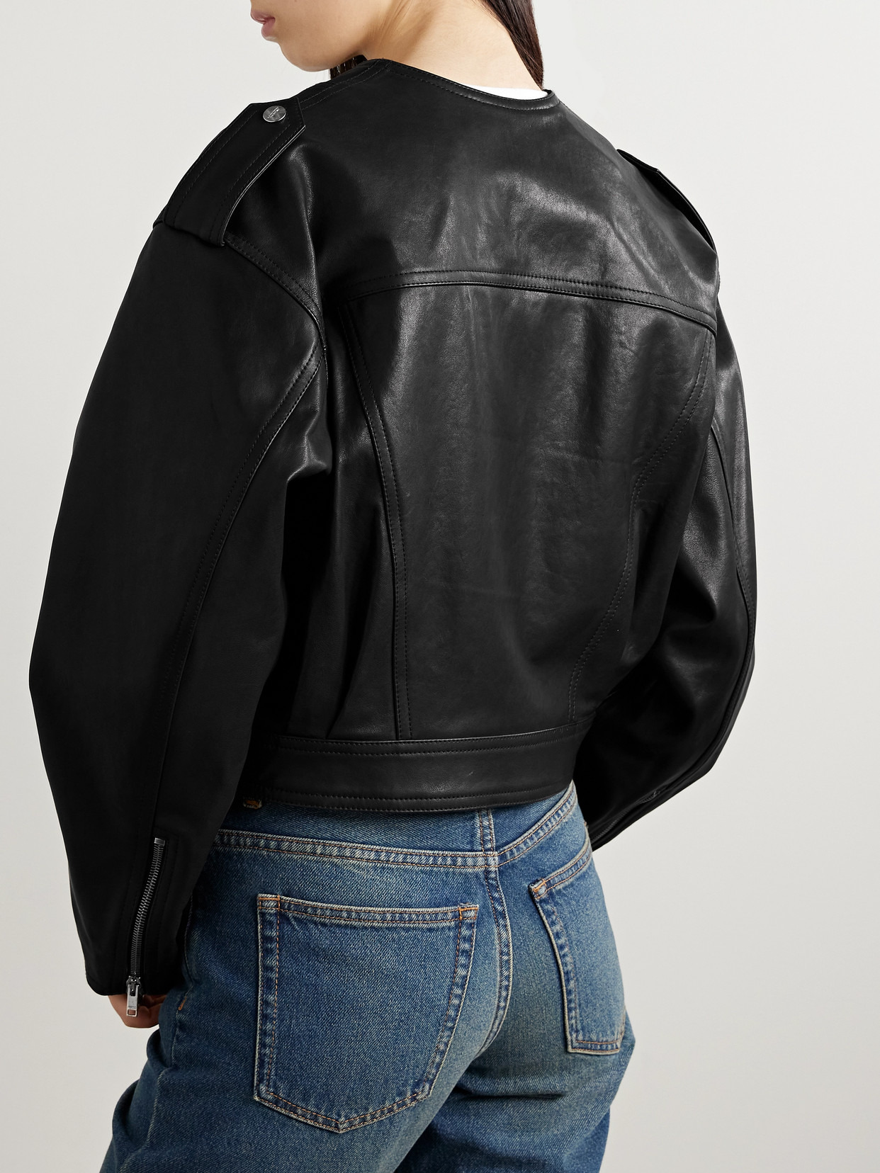 Audric Leather Biker Jacket - 3