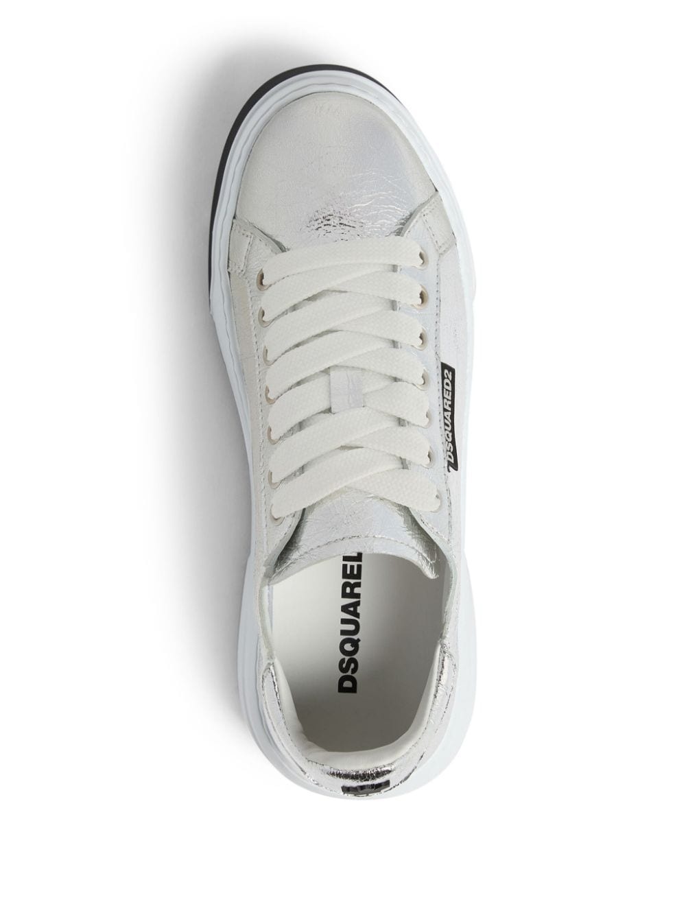 metallic-finish lace-up sneakers - 4