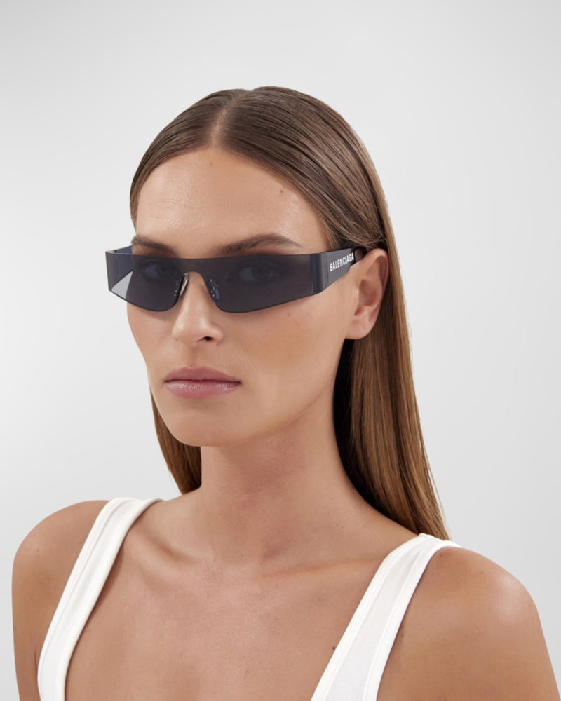 Mirrored Rimless Wrap Sunglasses 4