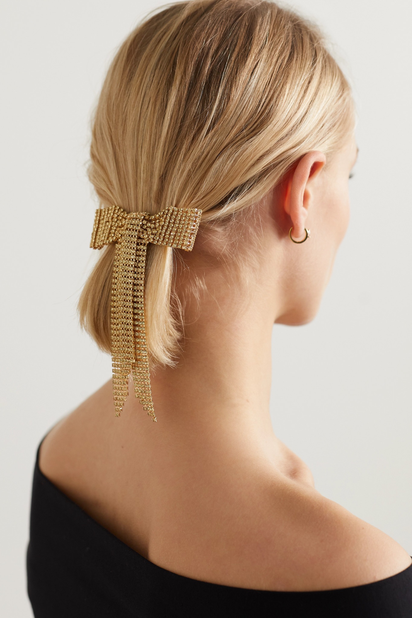 Gold-tone crystal hair clip - 2