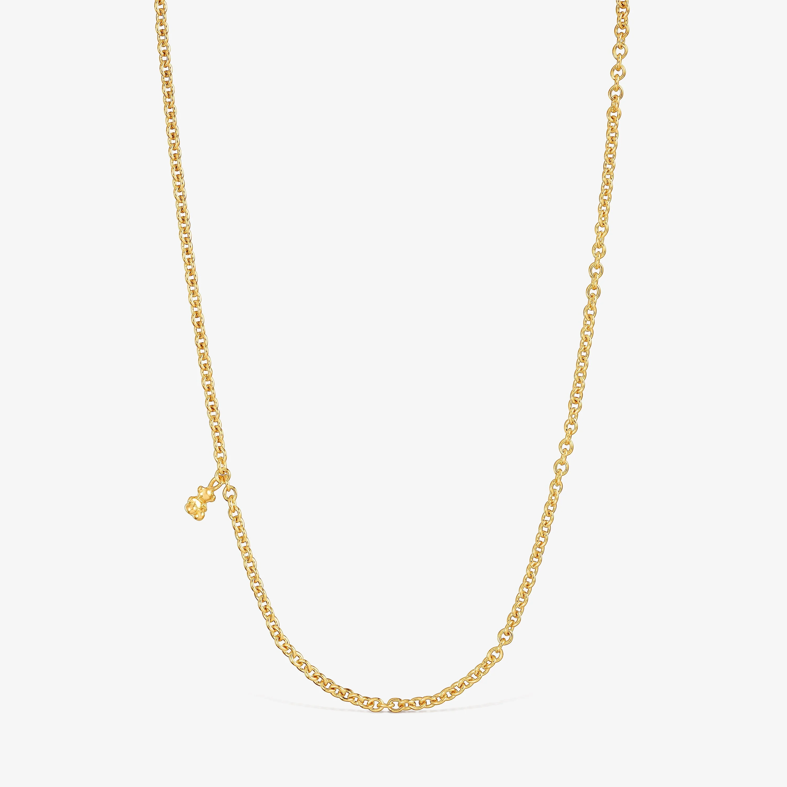 Short Necklace with 18K gold vermeil and round rings Bold Bear - 1
