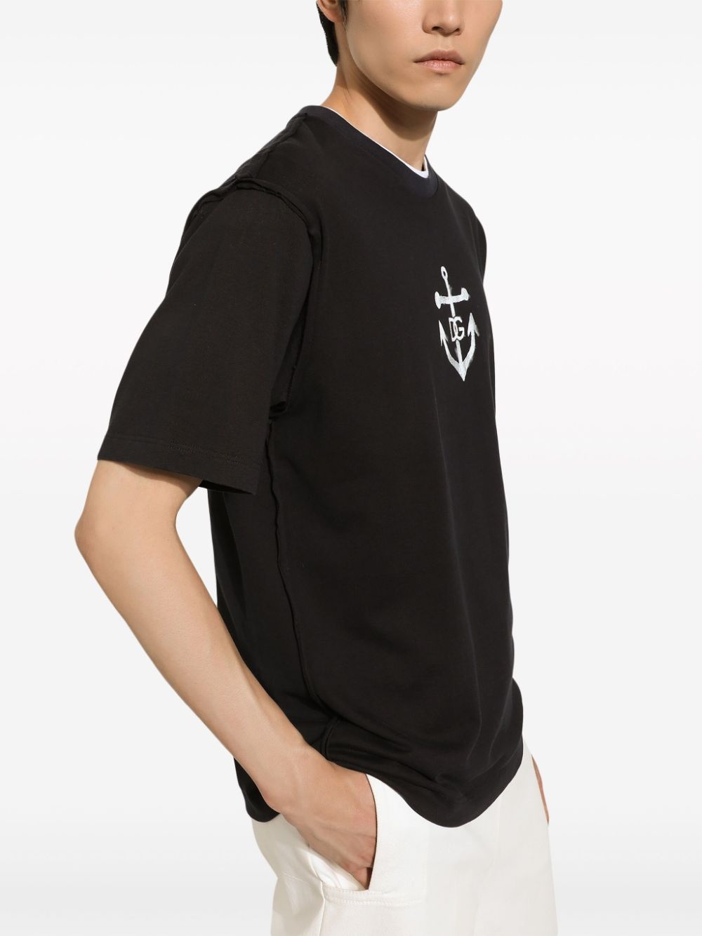 Marina-print cotton T-shirt - 5