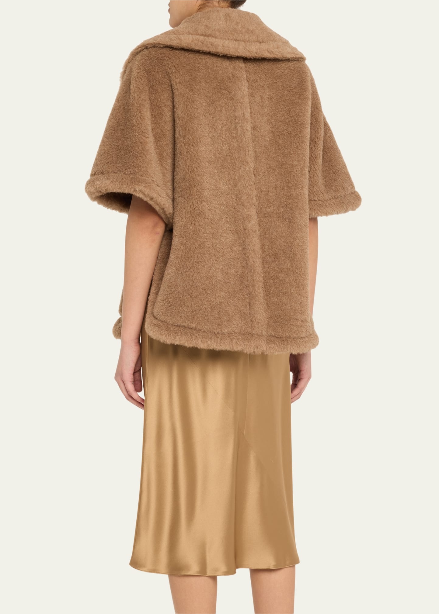 Goat & Shearling Dyed Cape - 3