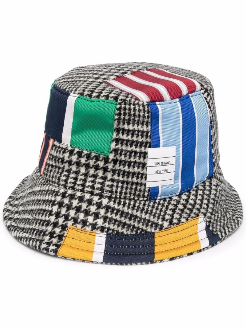 patchwork-detail bucket hat - 1