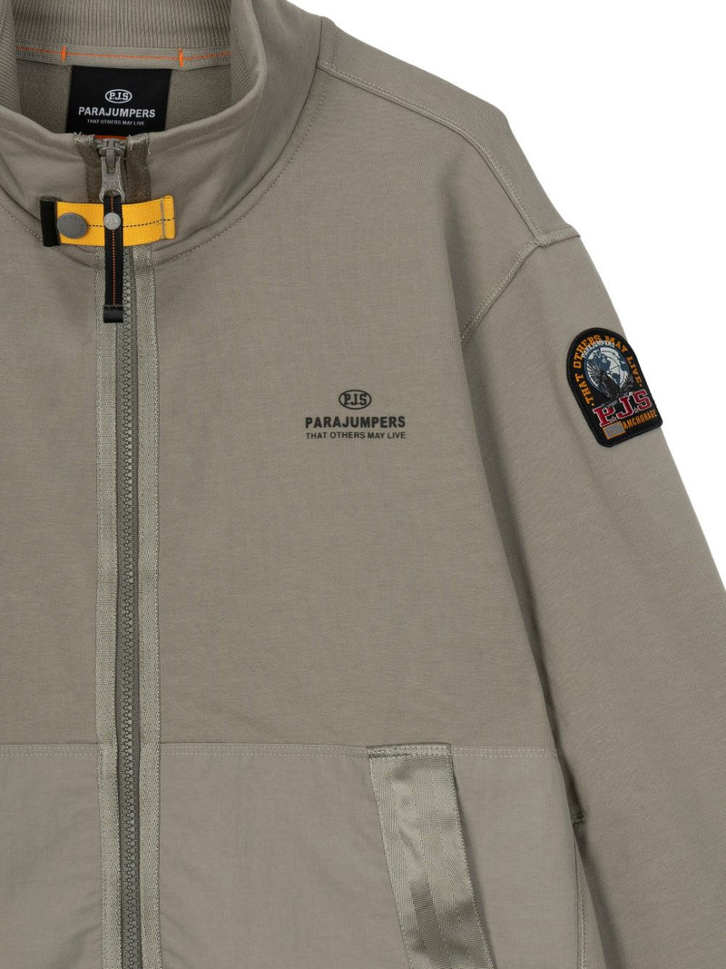 logo-patch zip-up sweater 3