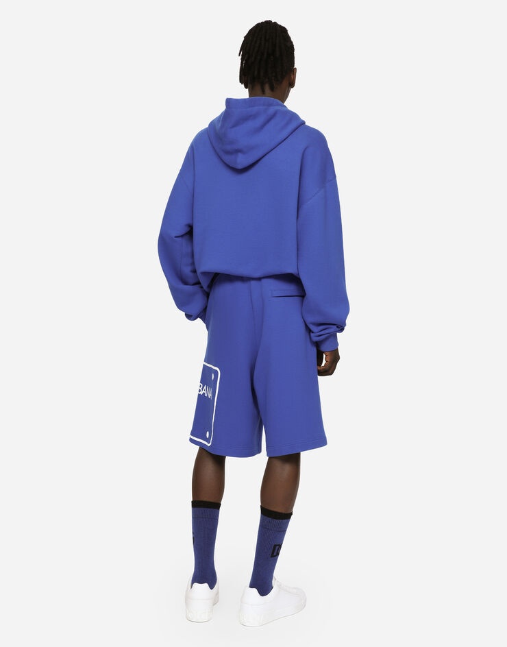 Jersey jogging shorts with printed tag - 3