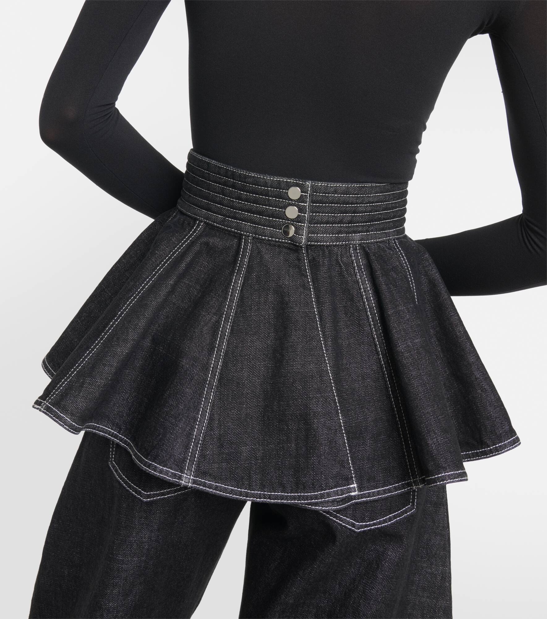 Peplum denim skirt belt - 4