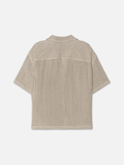 FRAME Open Weave Short Sleeve Shirt in Smoke Beige outlook