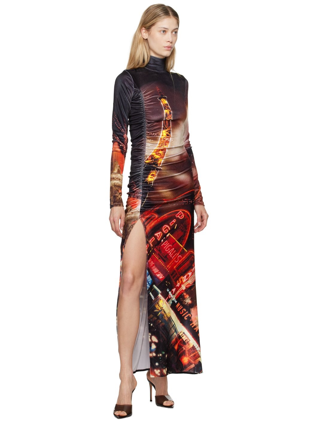 Black & Red 'The Velvet Pigalle' Maxi Dress - 4