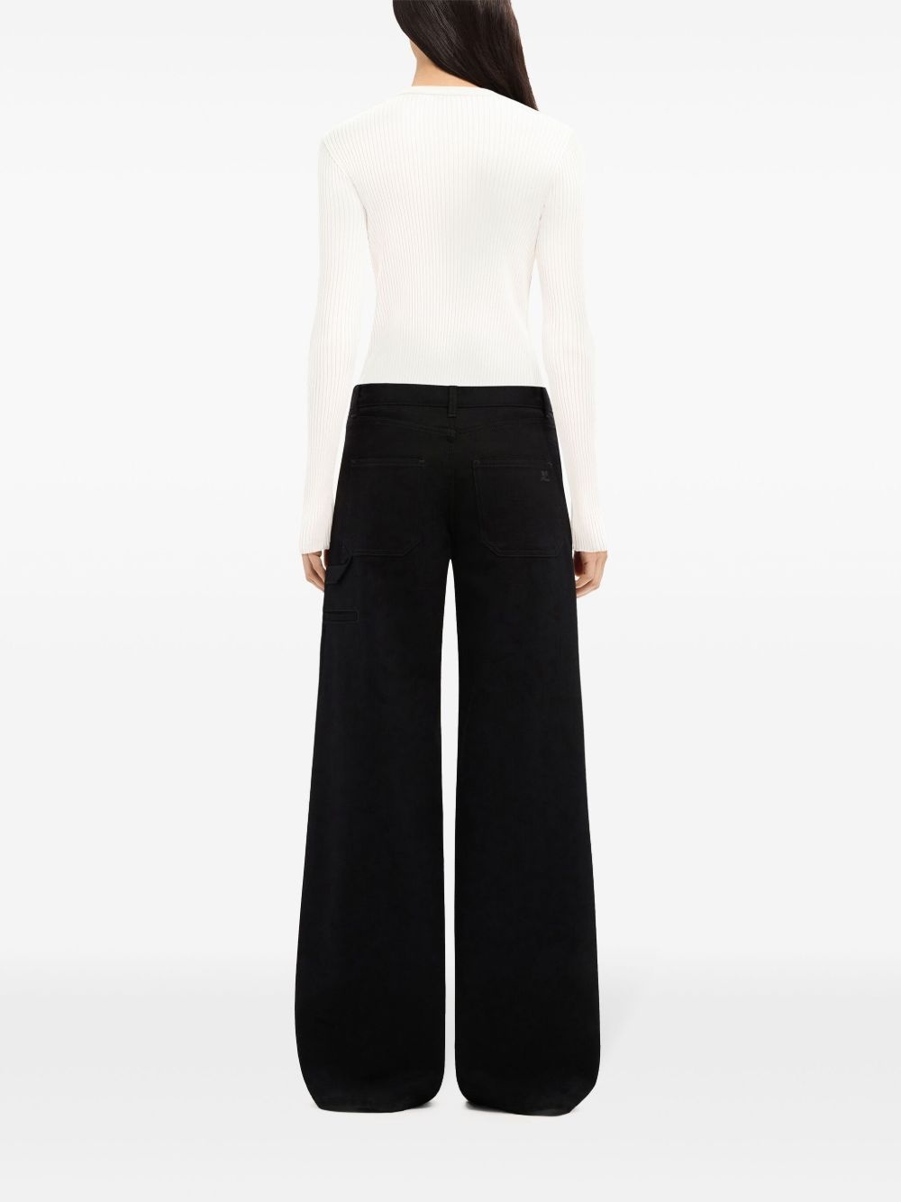 embroidered logo ribbed-knit sweater - 3