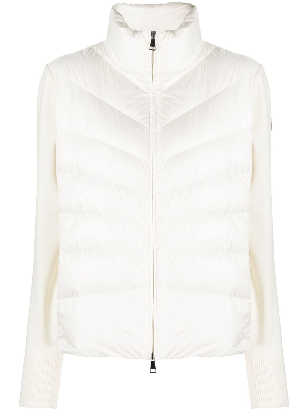 knitted-panel puffer jacket - 1