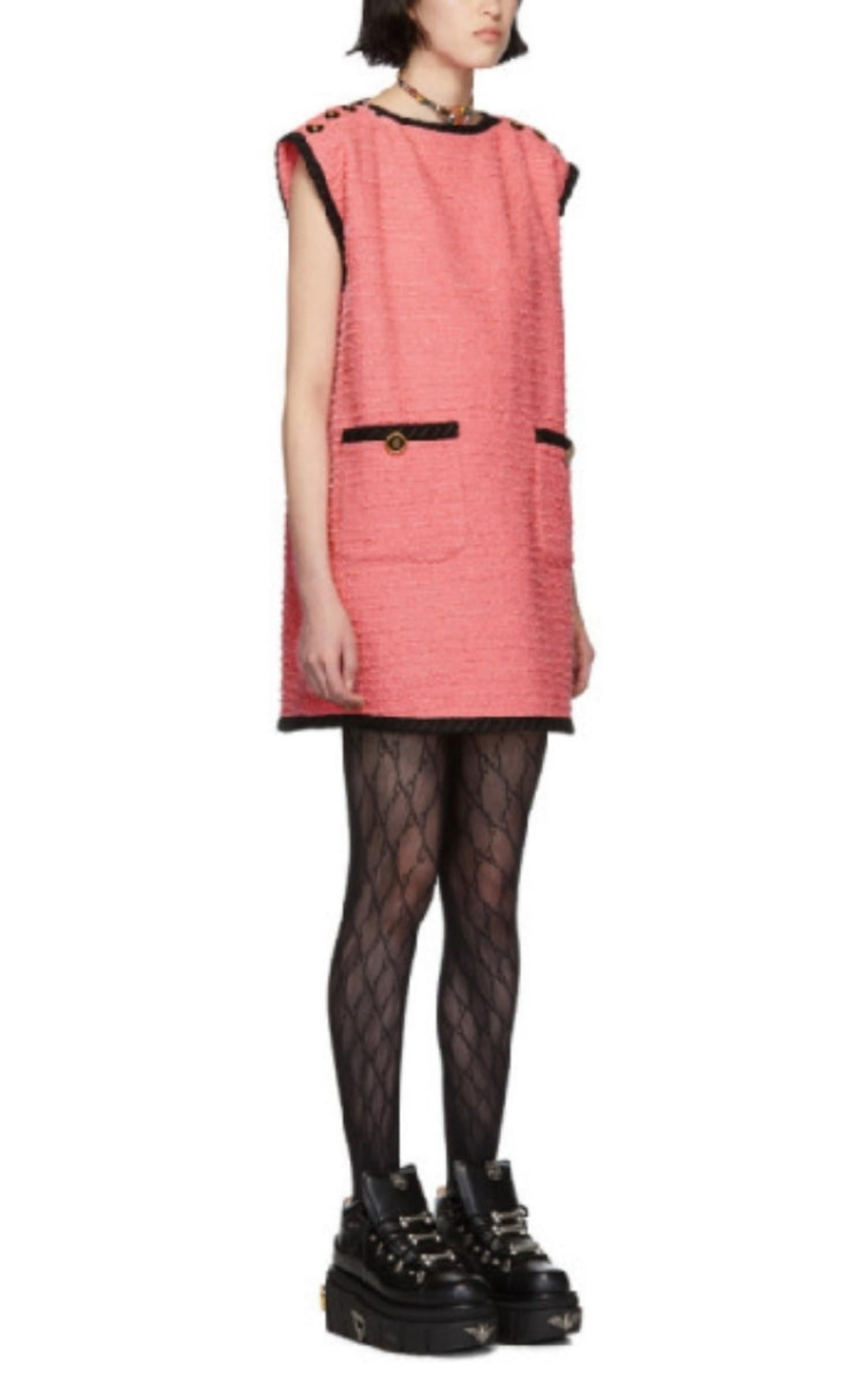 Wool Blend Pink Shift Dress - 3