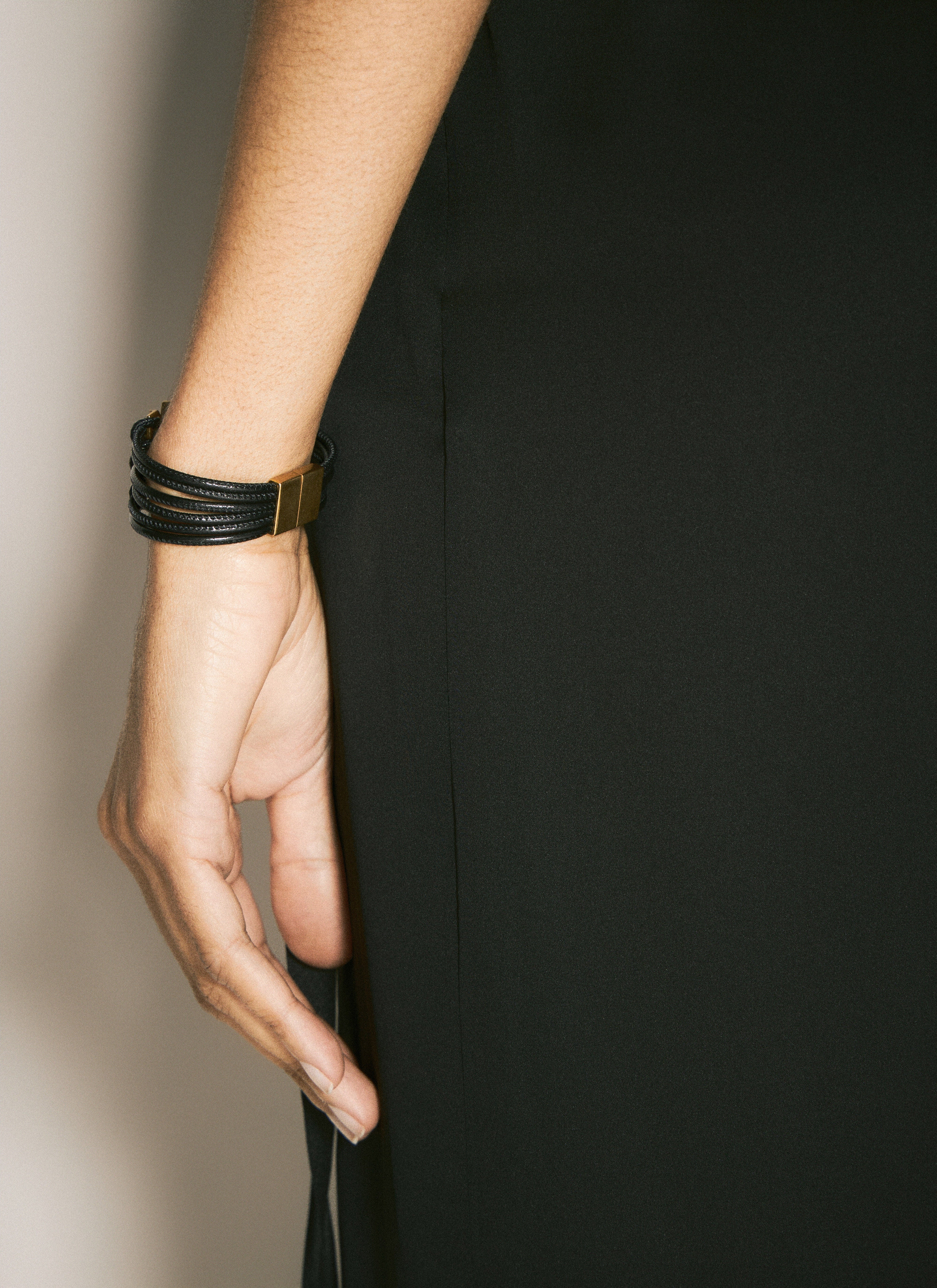 Saint Laurent Women Cassandre Leather Bracelet - 4