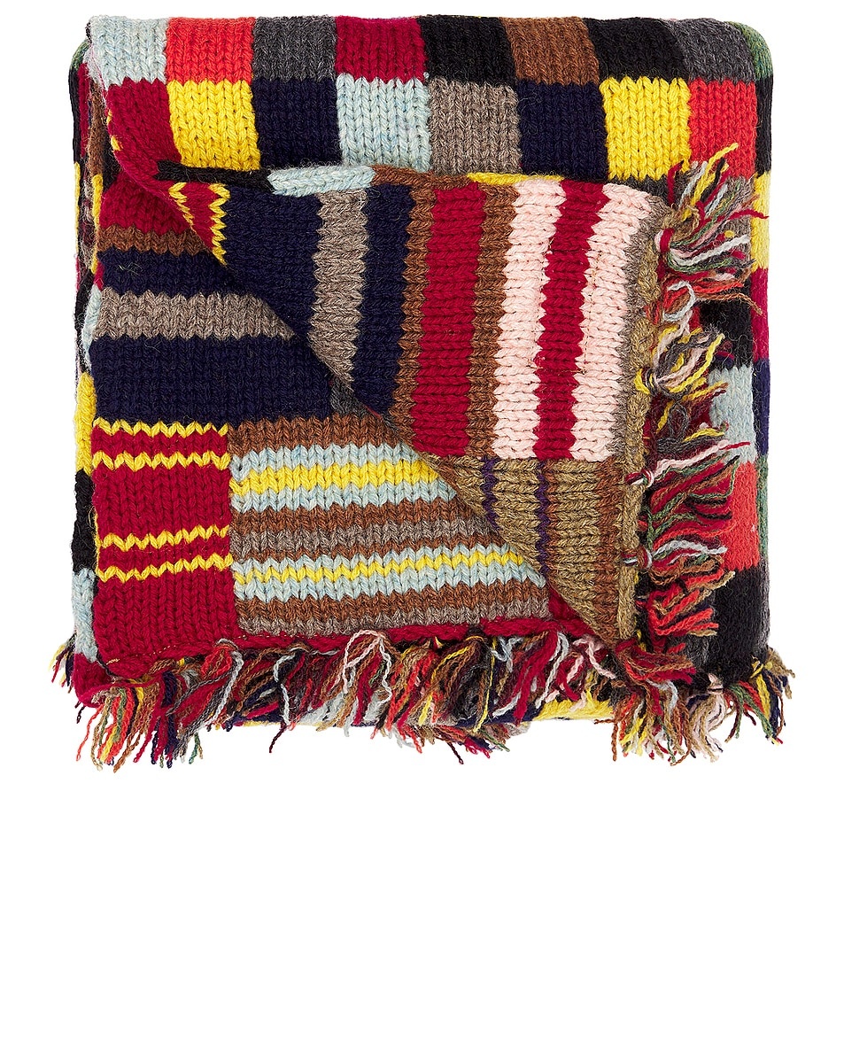 Hand Knit 2 Layer Patchwork Scarf - 4