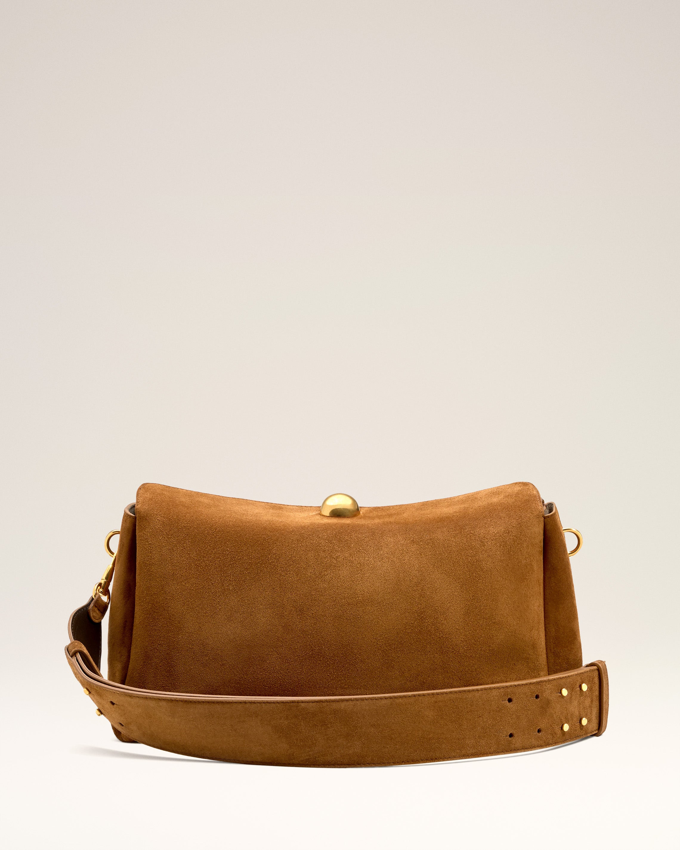 BROWN SUEDE LEATHER CARROUSEL MEDIUM BAG - 5