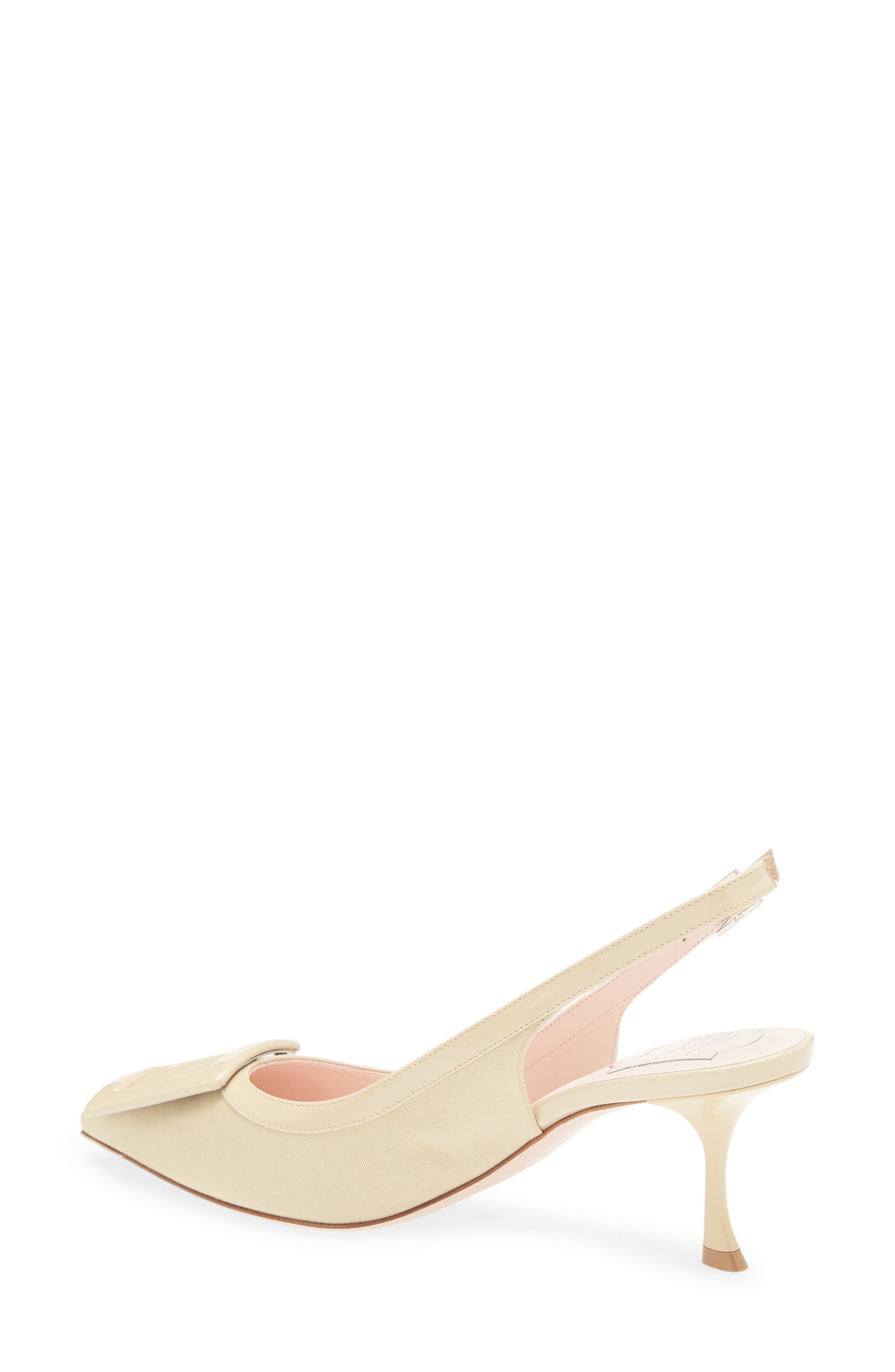 Roger Vivier Viv in the City Pointed Toe Slingback Pump in Beige at Nordstrom - 2