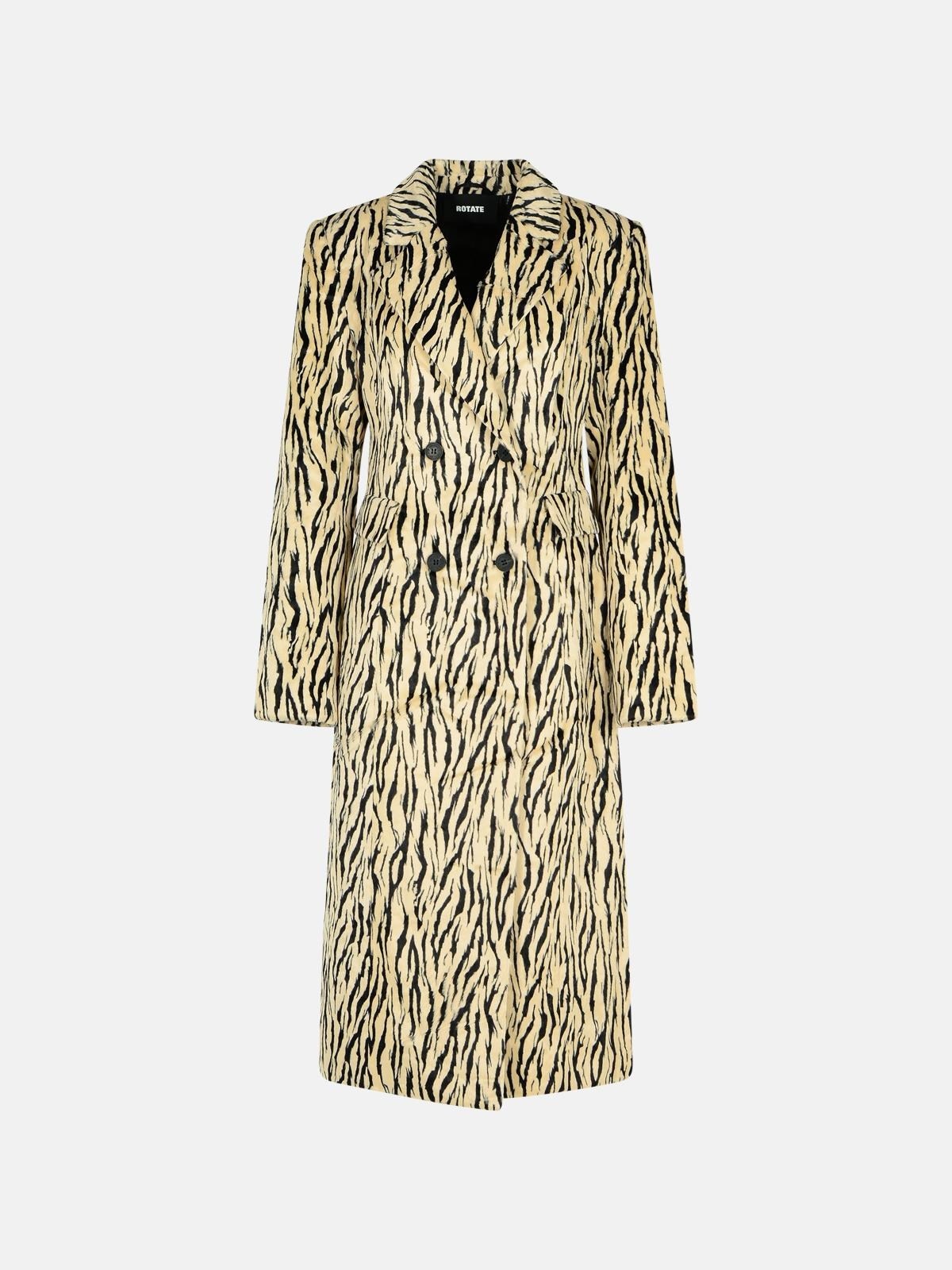 PRINTED FAUX FUR COAT - 1