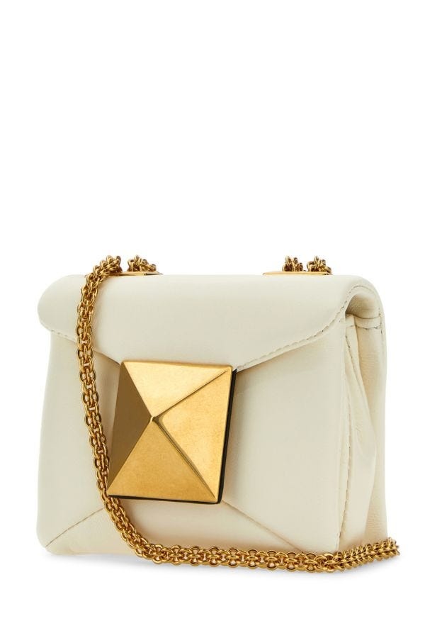 One Stud Nappa Micro Bag With Chain for Woman in Ivory