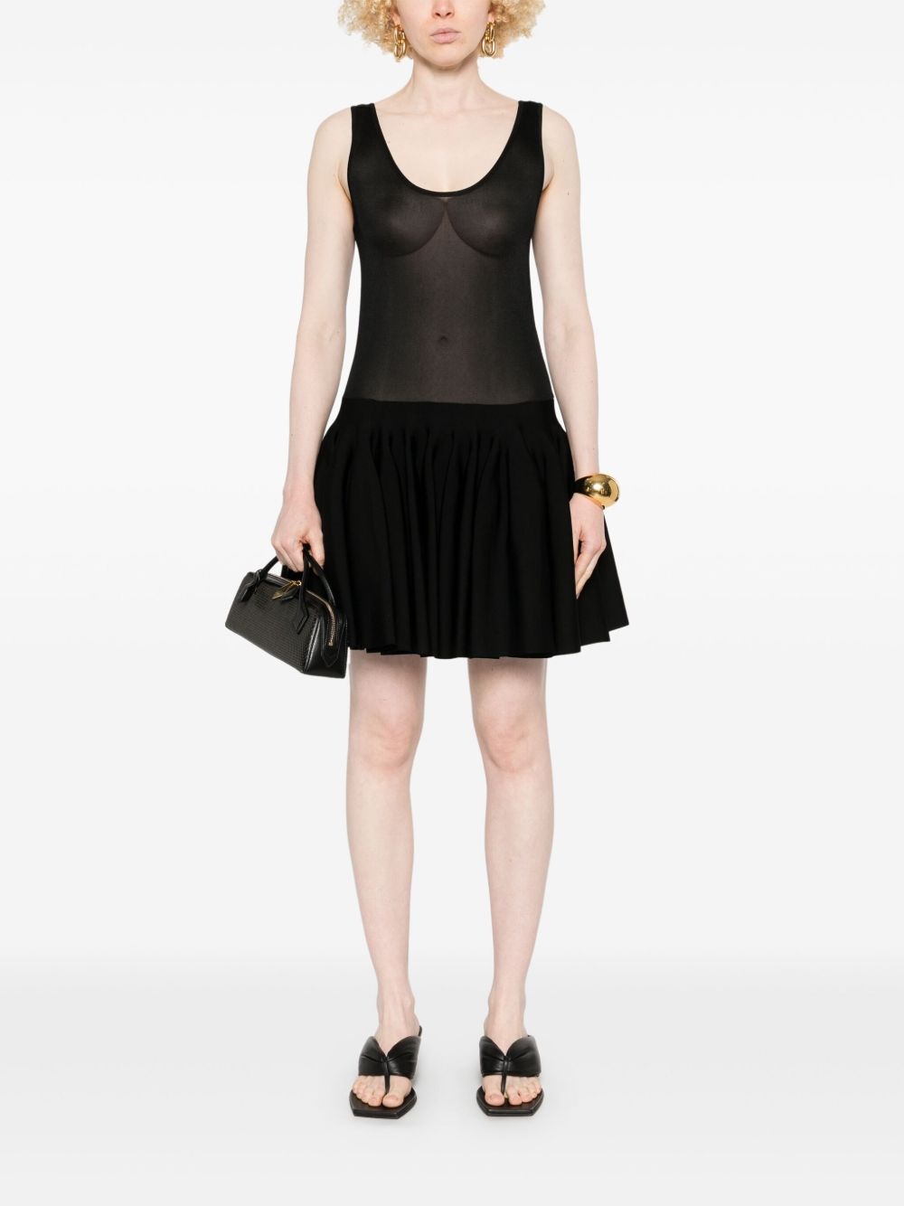 knitted godet mini dress - 2