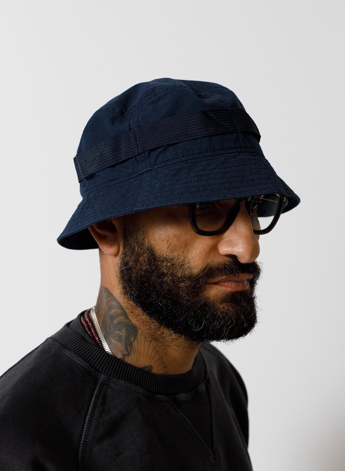 帽子 Nigel Cabourn x LYBRO - NAM BUCKET DENIM Nigel Cabourn Denim Nam Bucket Hat - Army - SS22-ACC-2-AR
