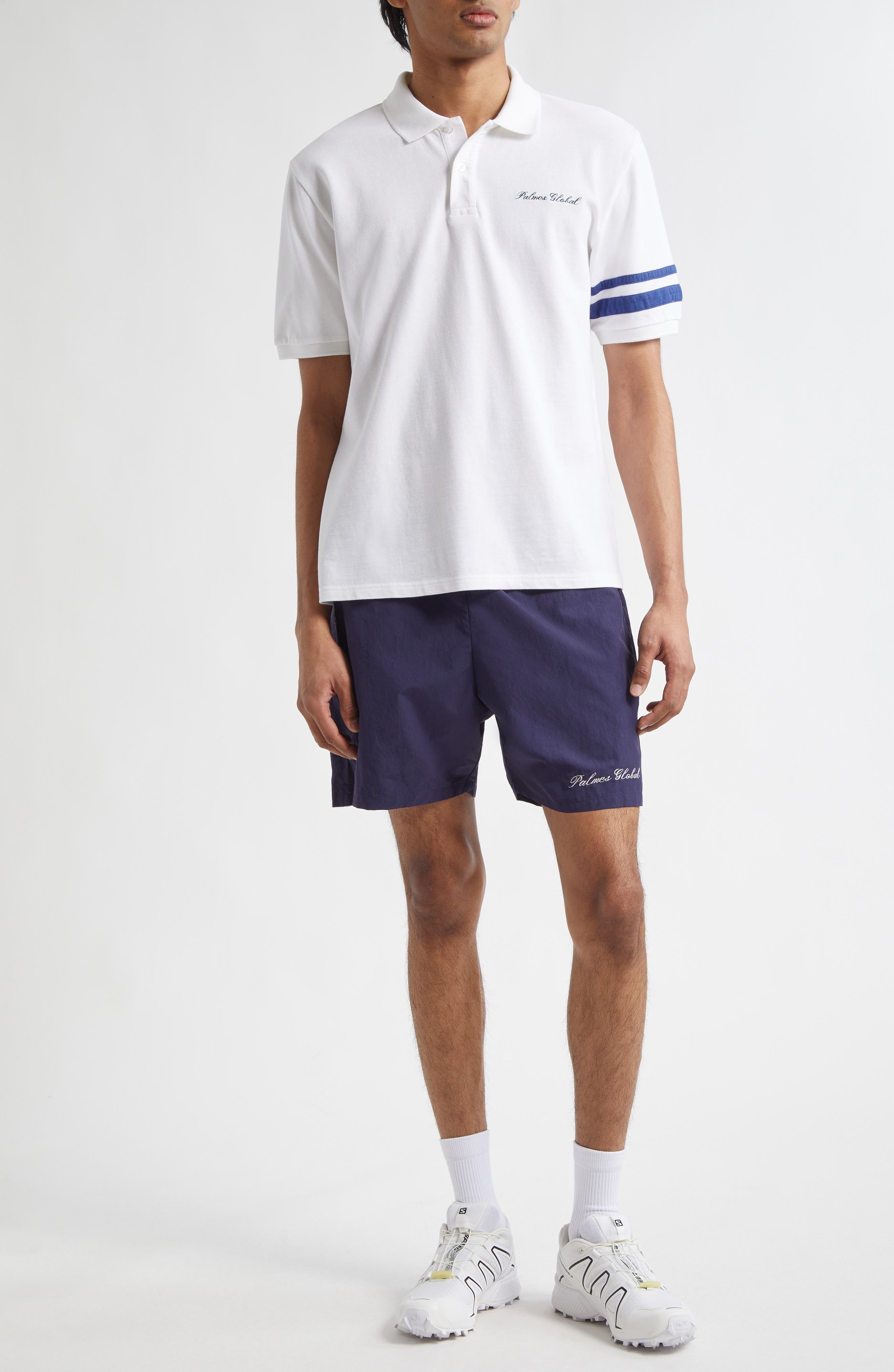 PALMES Global Cotton Piqué Polo in White at Nordstrom - 2