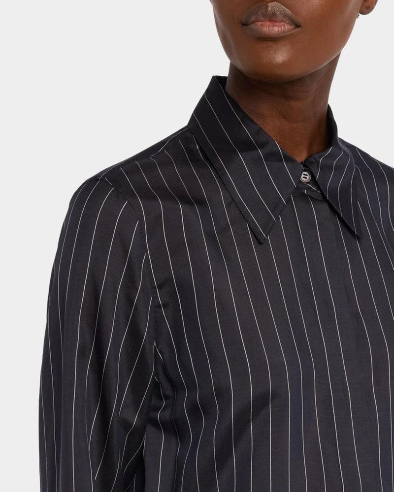 Pinstripe Button-Front Blouse 5