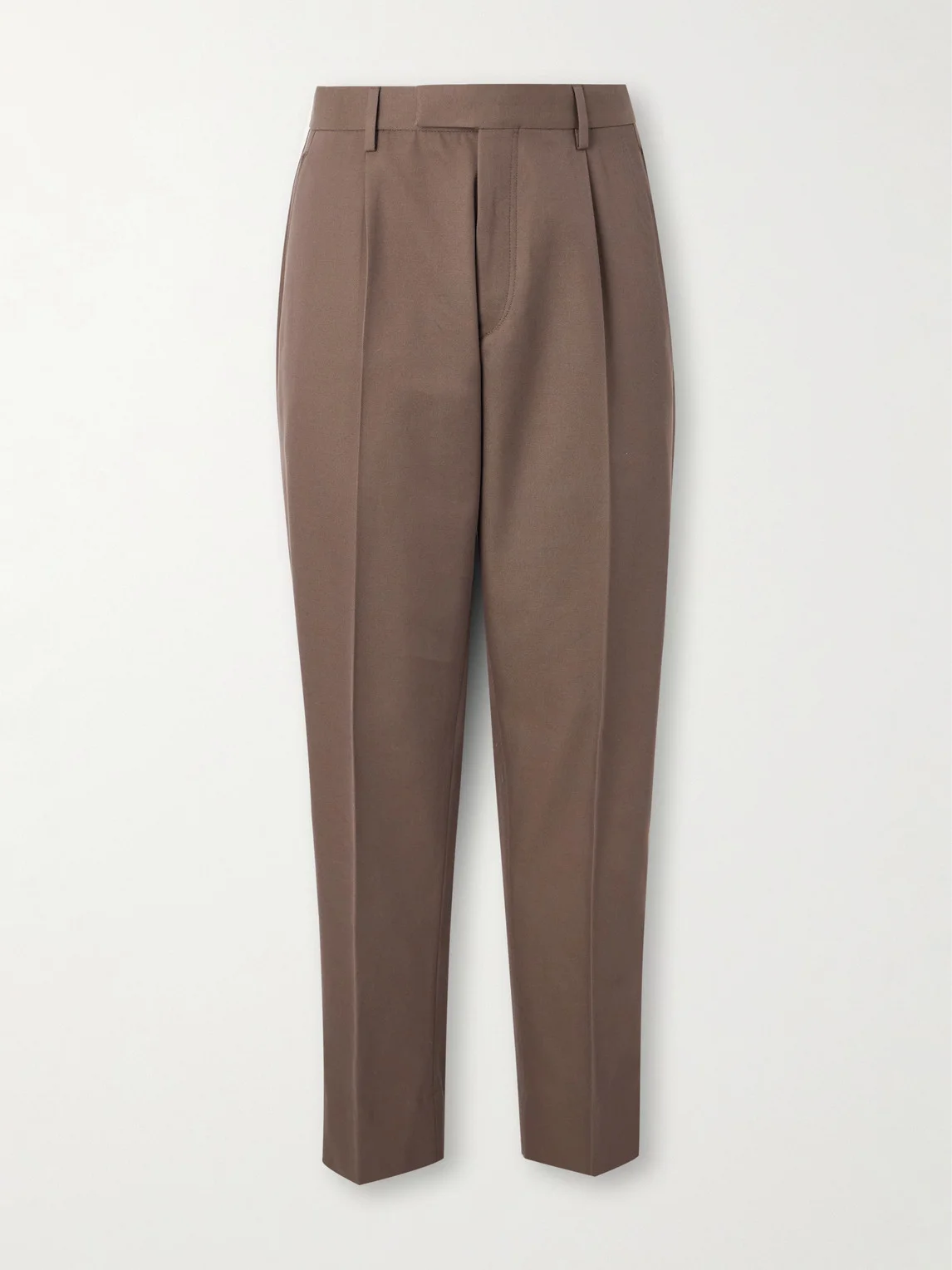 Straight-Leg Cotton and Wool-Blend Trousers - 1