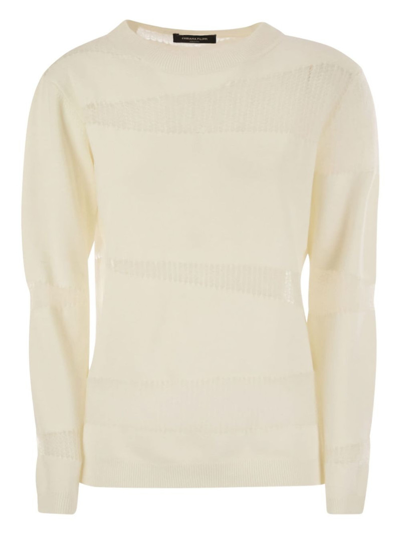 diagonal-insert long-sleeves sweater 1