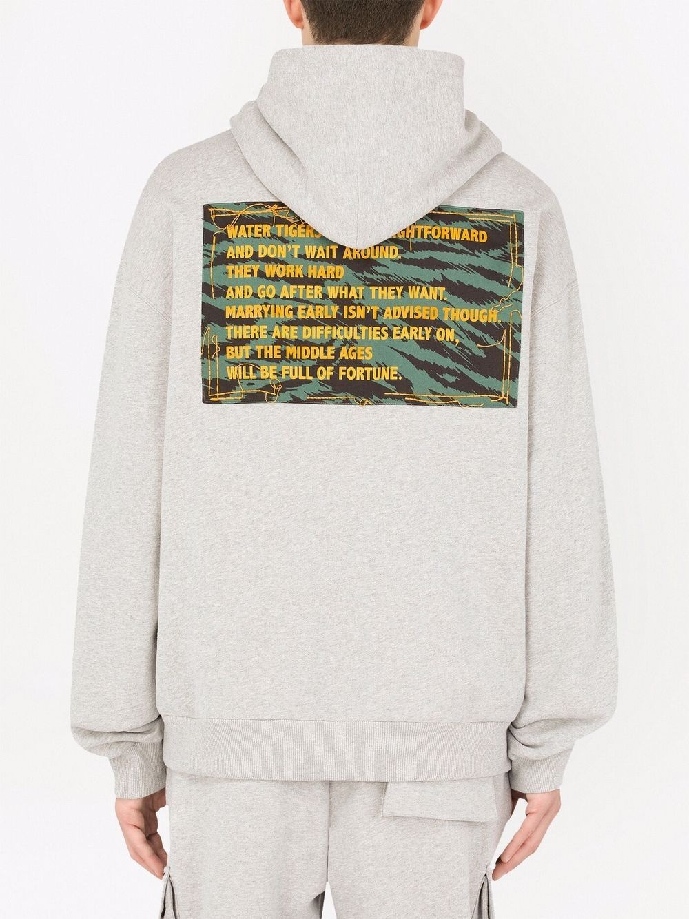 text-print embroidered hoodie - 4