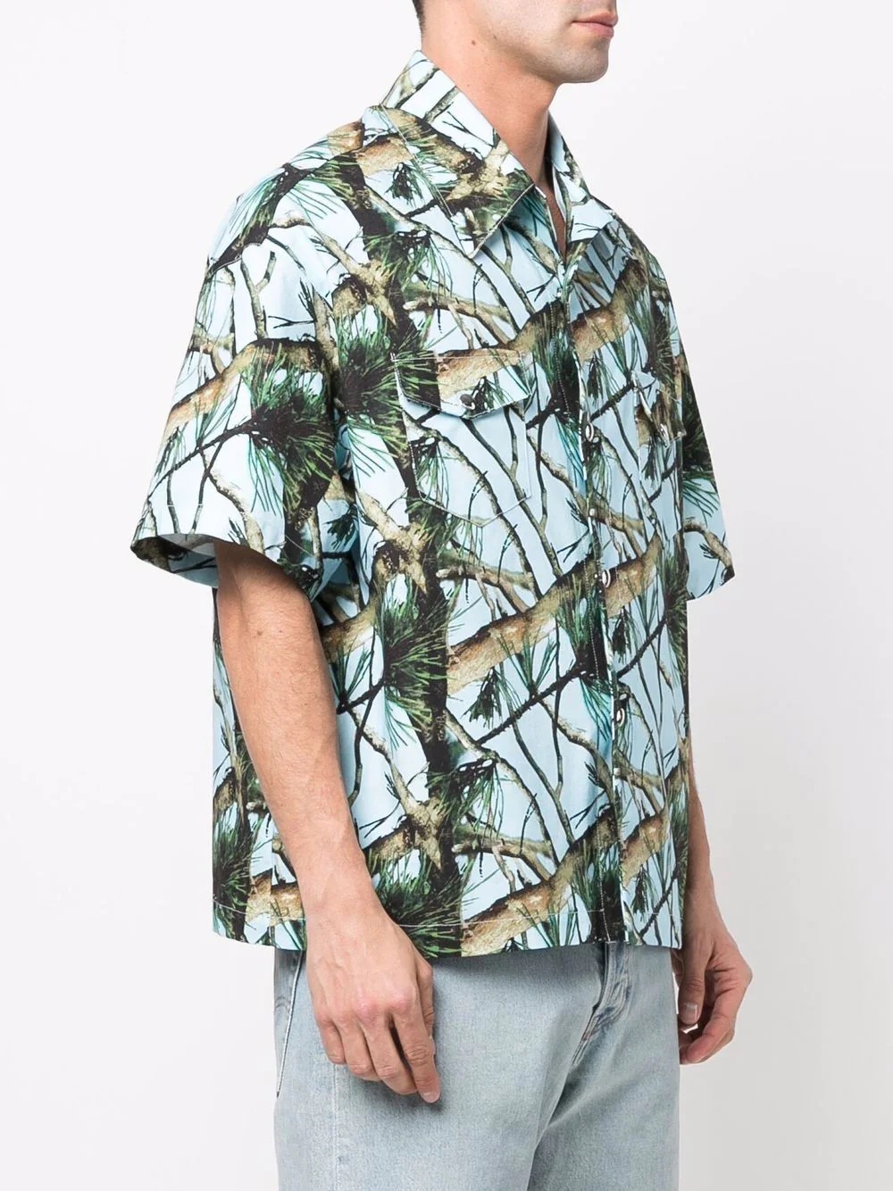 tree-branch print shirt - 3