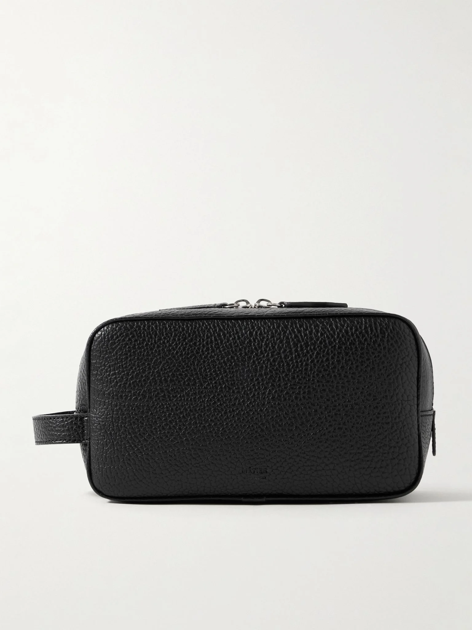 Full-Grain Leather Wash Bag Black - 1