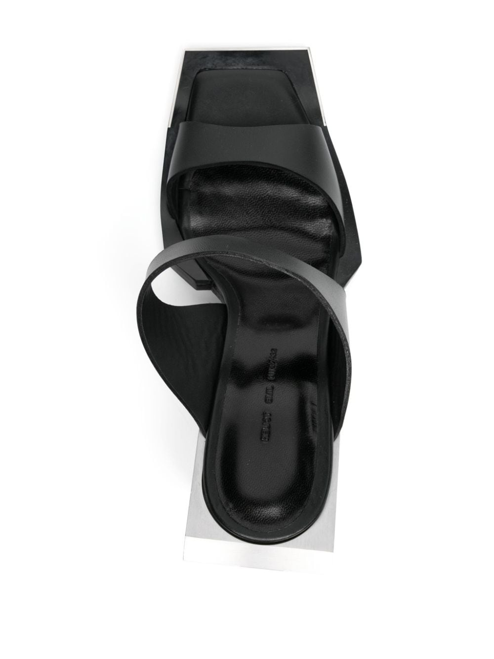 100mm square-open toe leather sandals - 4