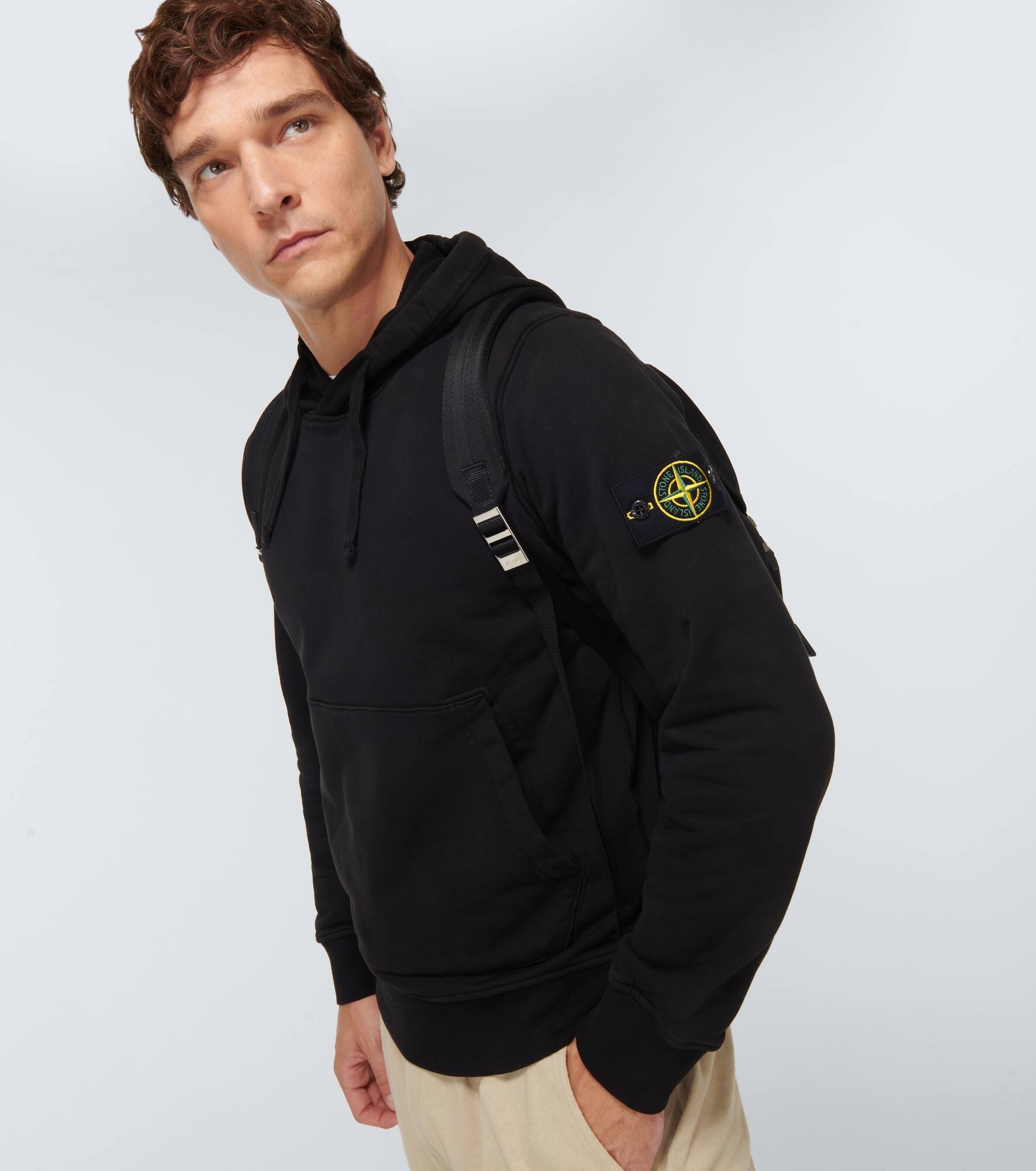 Logo patch cotton hoodie - 5