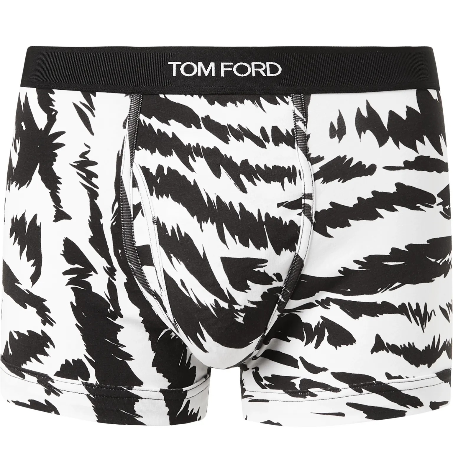 Zebra-Print Stretch-Cotton Jersey Boxer Briefs - 1