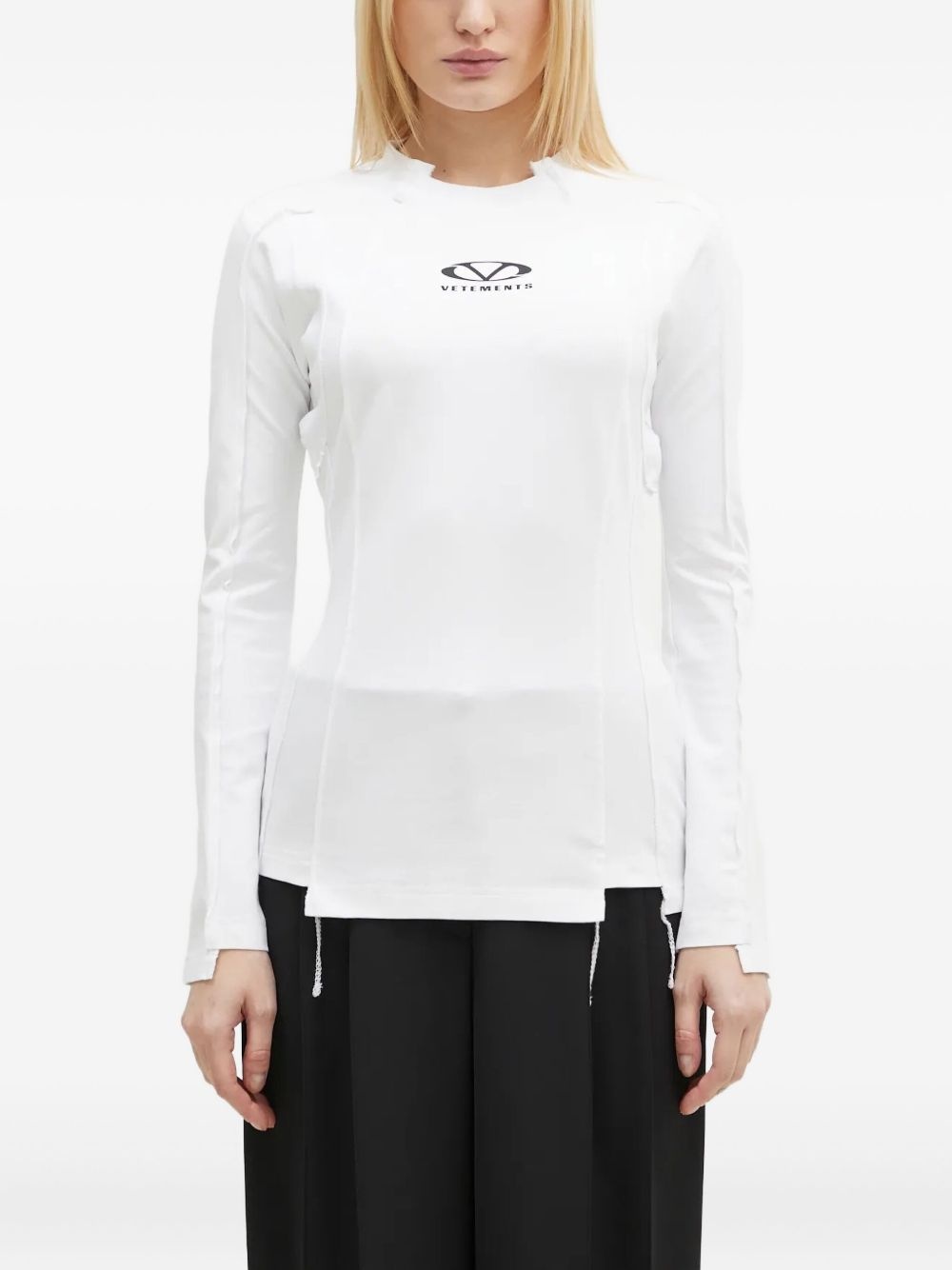 exposed-seam long-sleeve T-shirt - 2