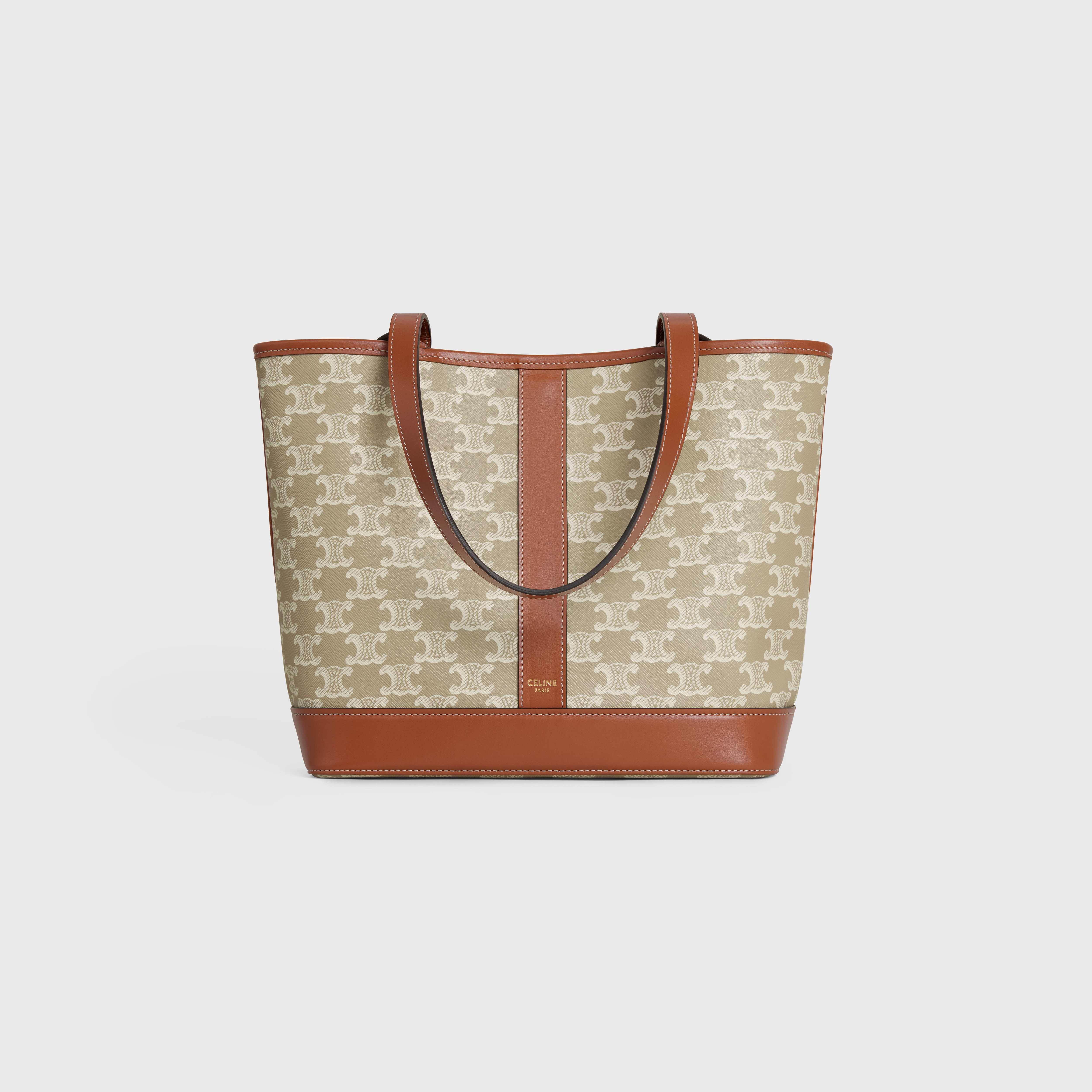 SMALL CABAS in Triomphe Canvas and calfskin - 1