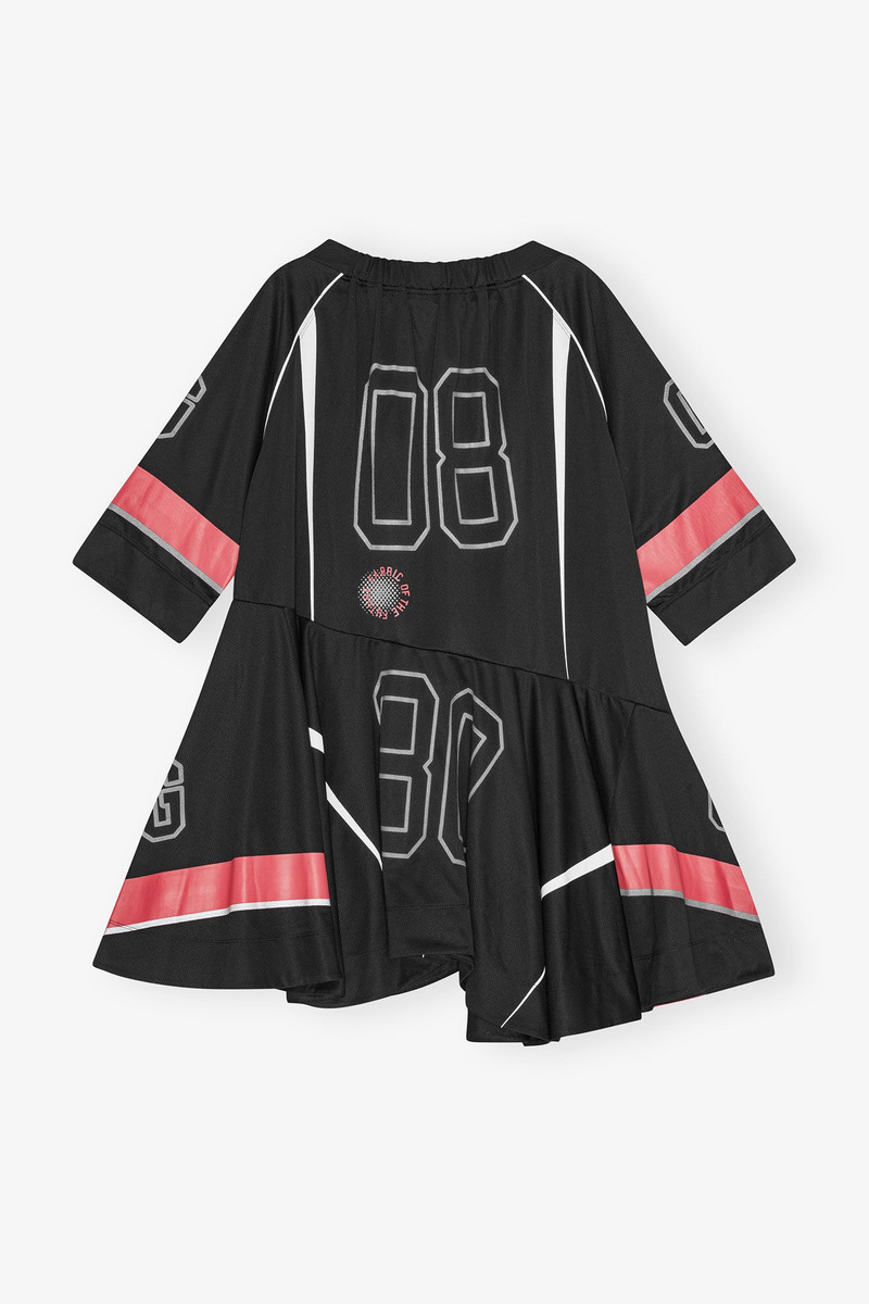 GANNI BLACK FUTURE MESH OVERSIZED MINI DRESS outlook