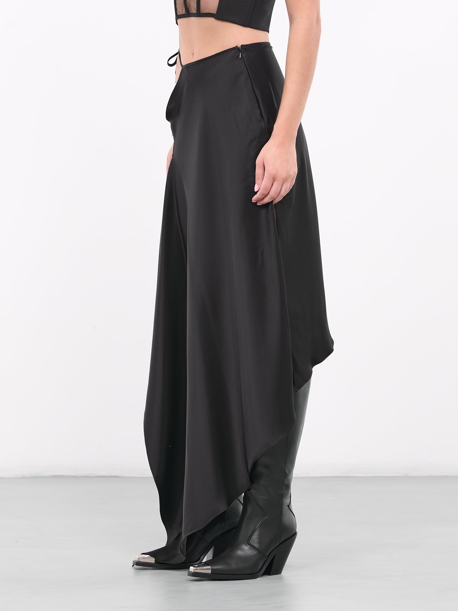 Cut-Out Satin Skirt - 2