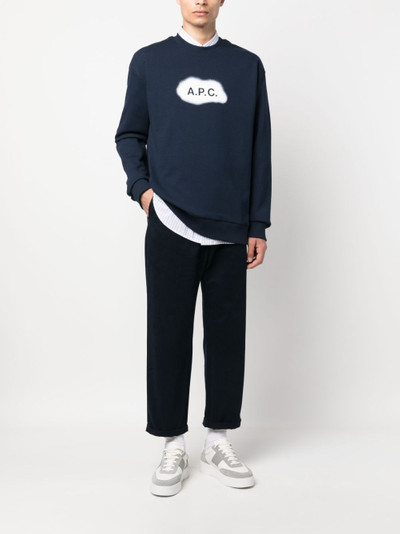 A.P.C. logo-print cotton sweatshirt outlook