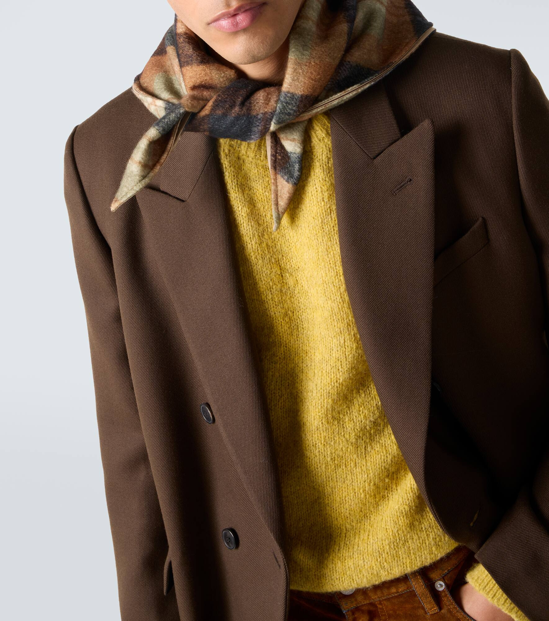 Double-breasted wool coat - 6