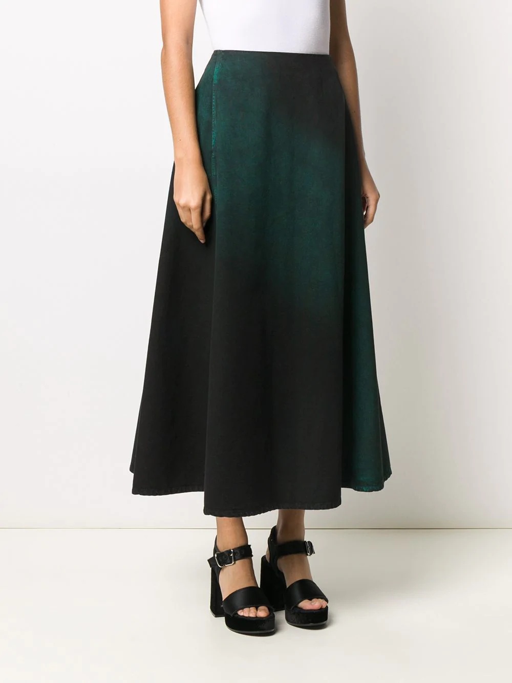 gradient-effect A-line skirt - 3