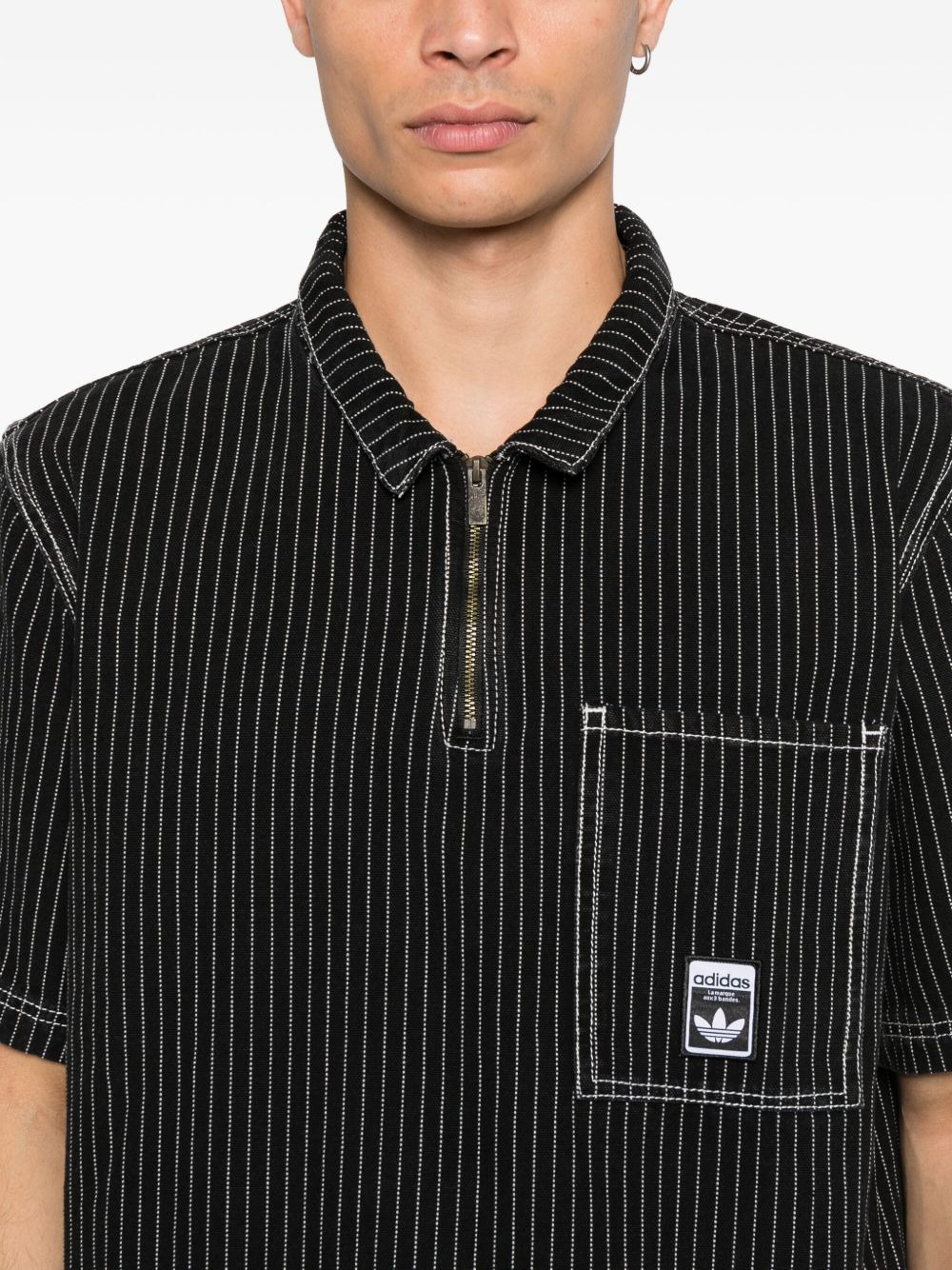 striped half-zip polo shirt - 4
