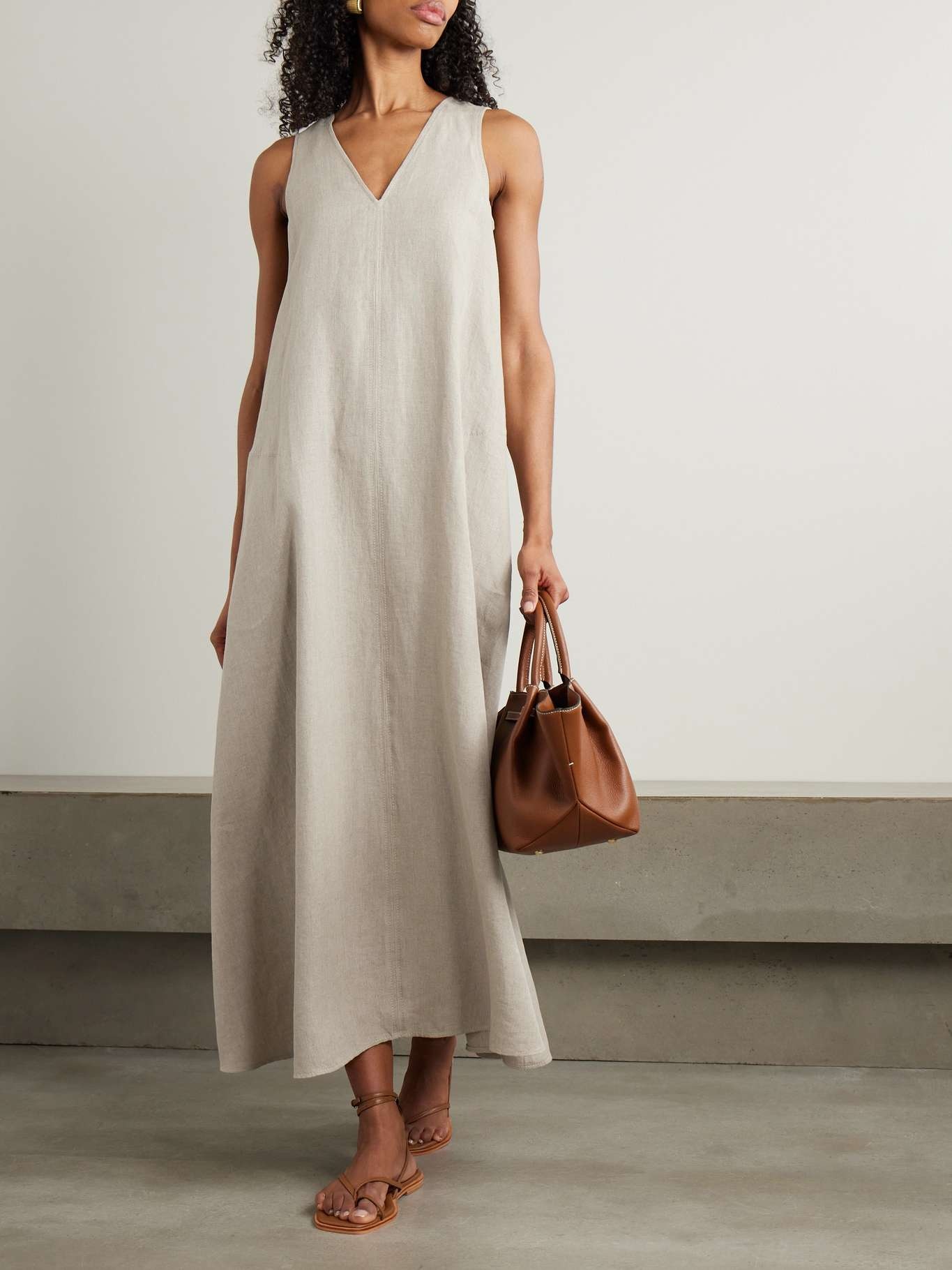 ＜SIMEONE＞MaxMara [シメオーネ] リネンキャンバスフレアドレス Max Mara - Simeone linen dress Beige - The Corner