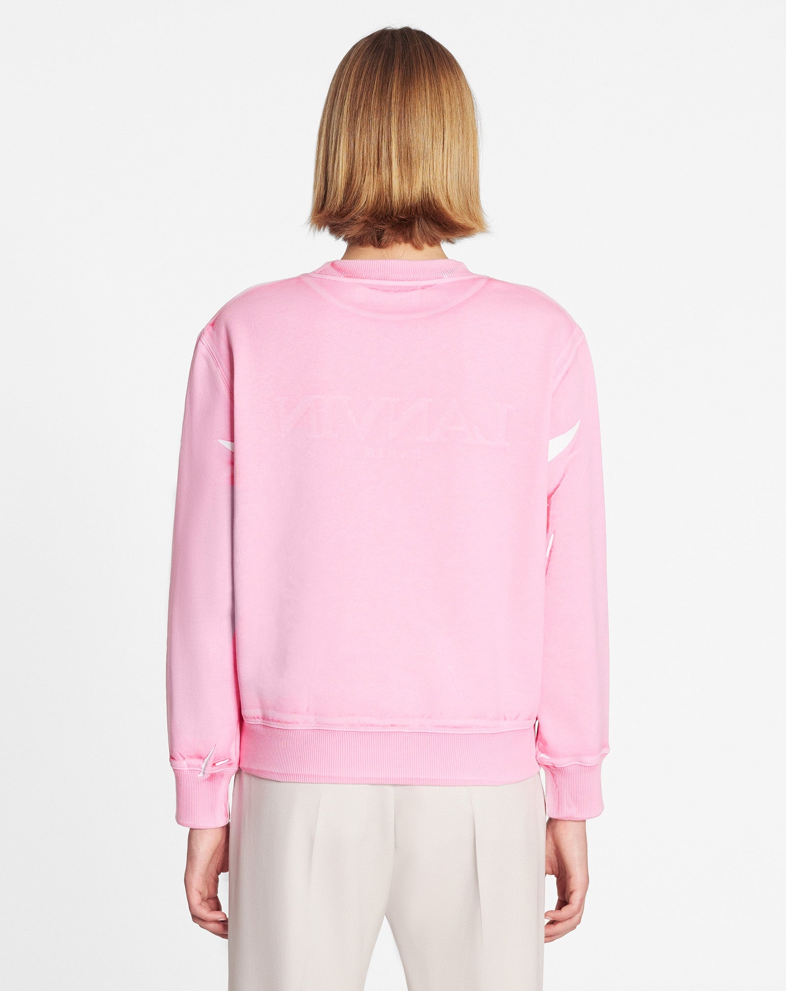 OVERPRINTED EMBROIDERED LANVIN PARIS SWEATSHIRT - 4