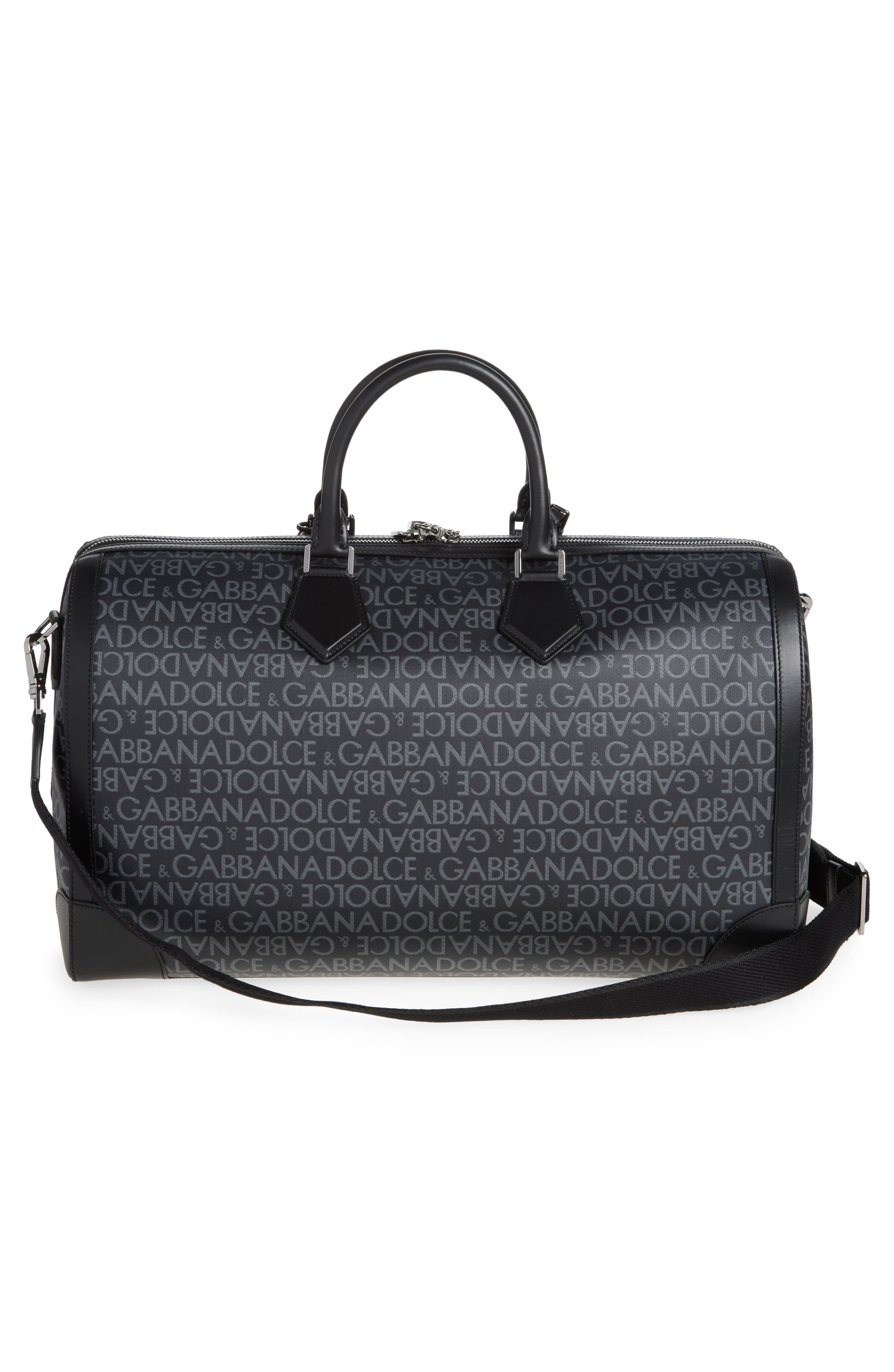 Dolce&Gabbana Logo Jacquard Duffle Bag in Nero/Grigio at Nordstrom - 2
