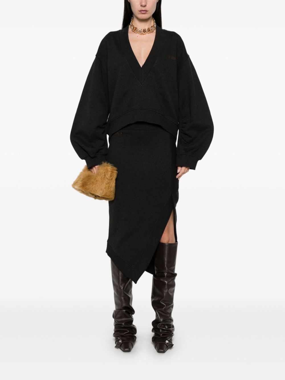asymmetric midi skirt - 2