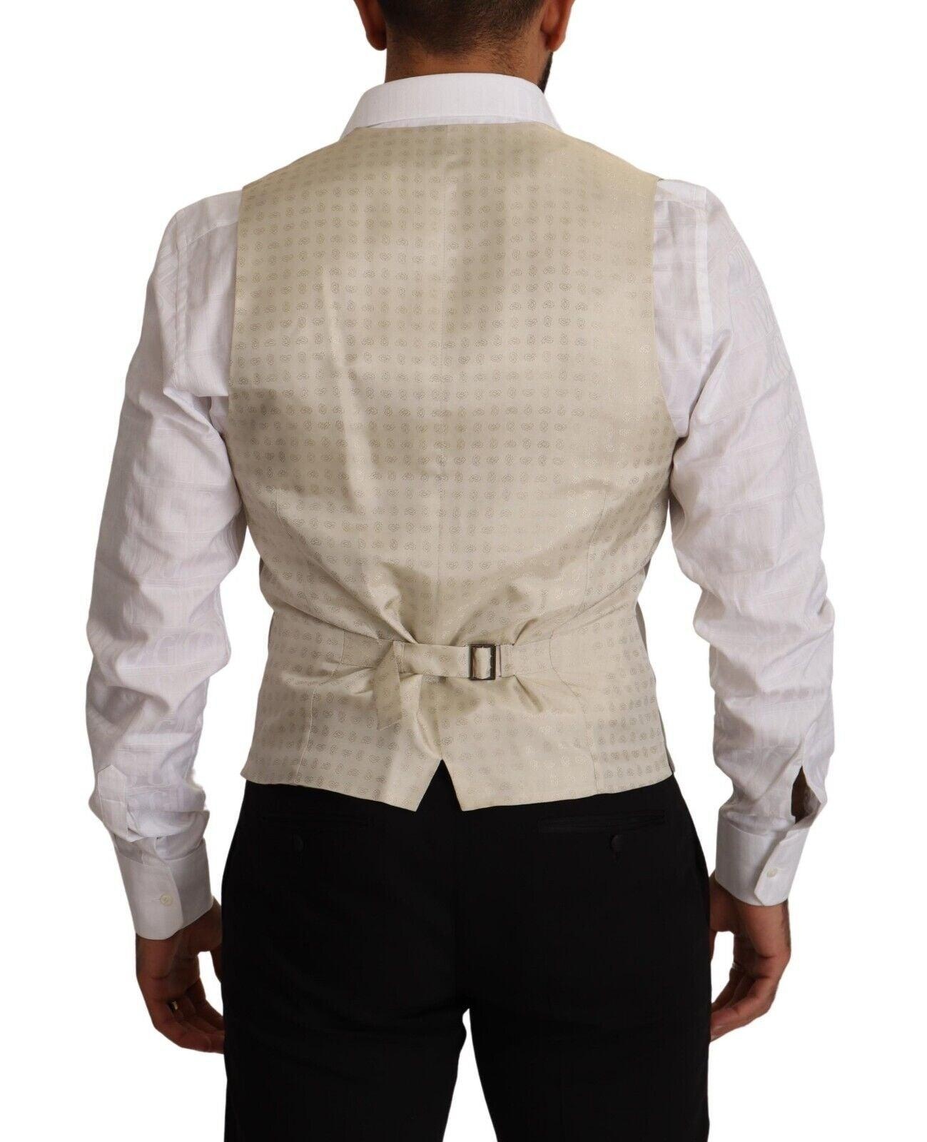 Dolce & Gabbana Beige Wool Single Breasted Waistcoat Vest - 3